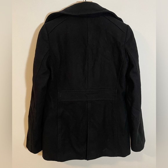 J Crew Women's Black Double Breasted Wool Pea Coat Size Medium Tall Style #66920 - Picture 4 of 9